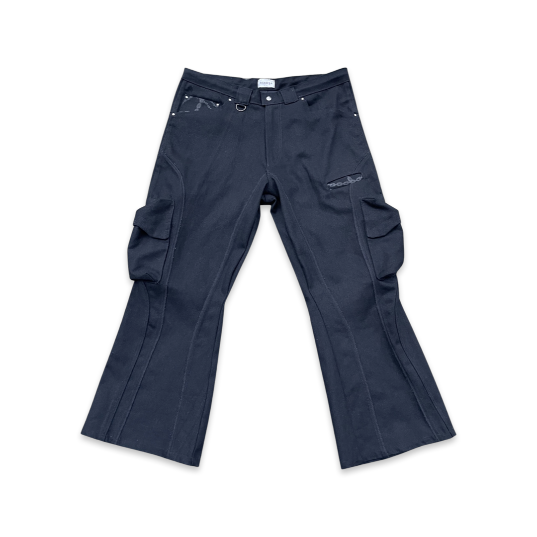 FLARED DENIM CARGOS